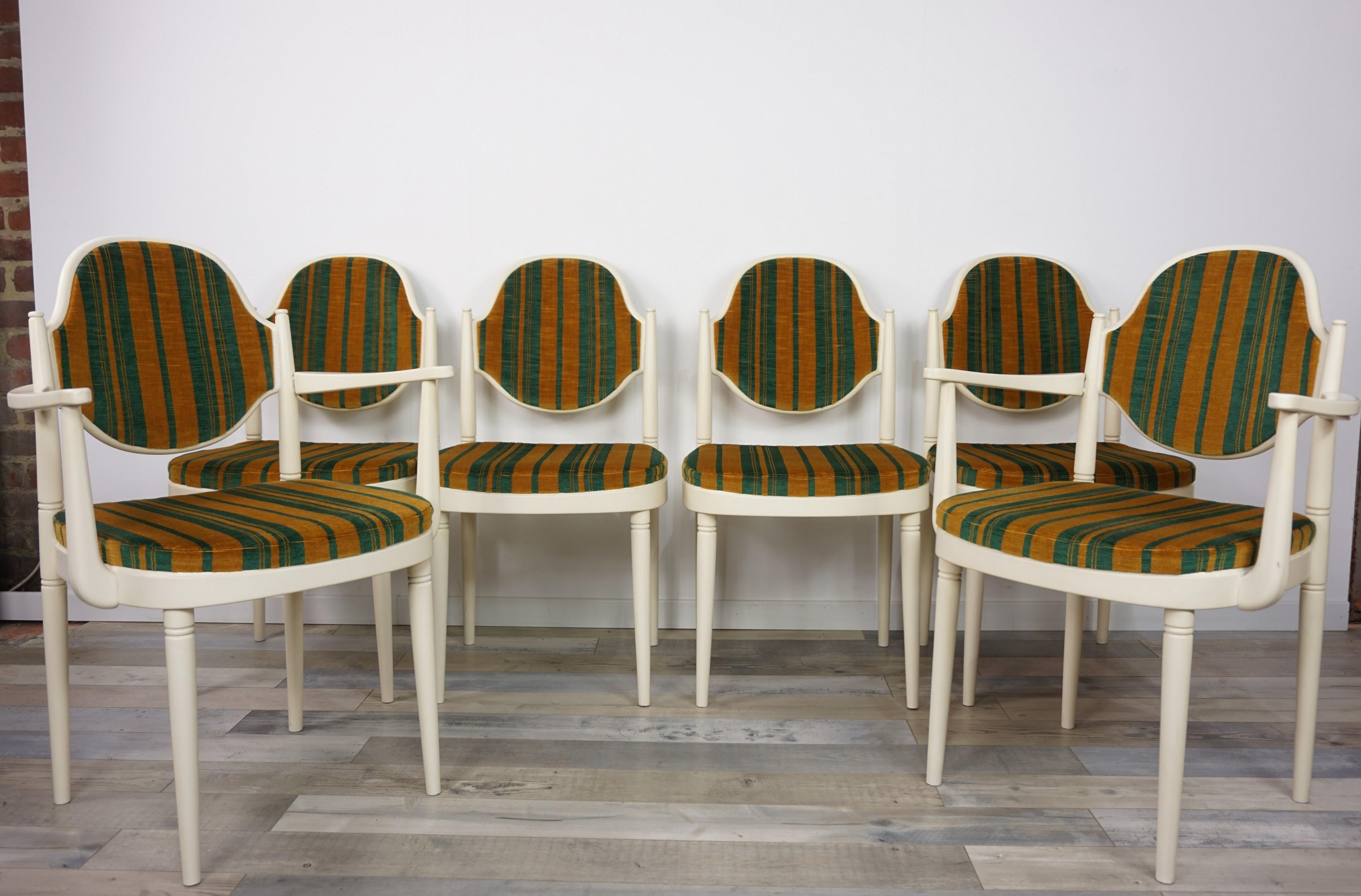 Seating Set of Six Bentwood Thonet Chairs Design Hanno Von Gustedt 12