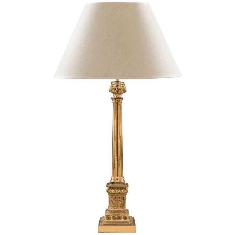 British The Jamb Seaton Polished Bronze Regency Table Lamp For Sale