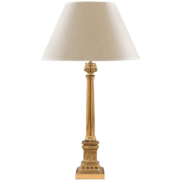 The Jamb Seaton Polished Bronze Regency Table Lamp For Sale