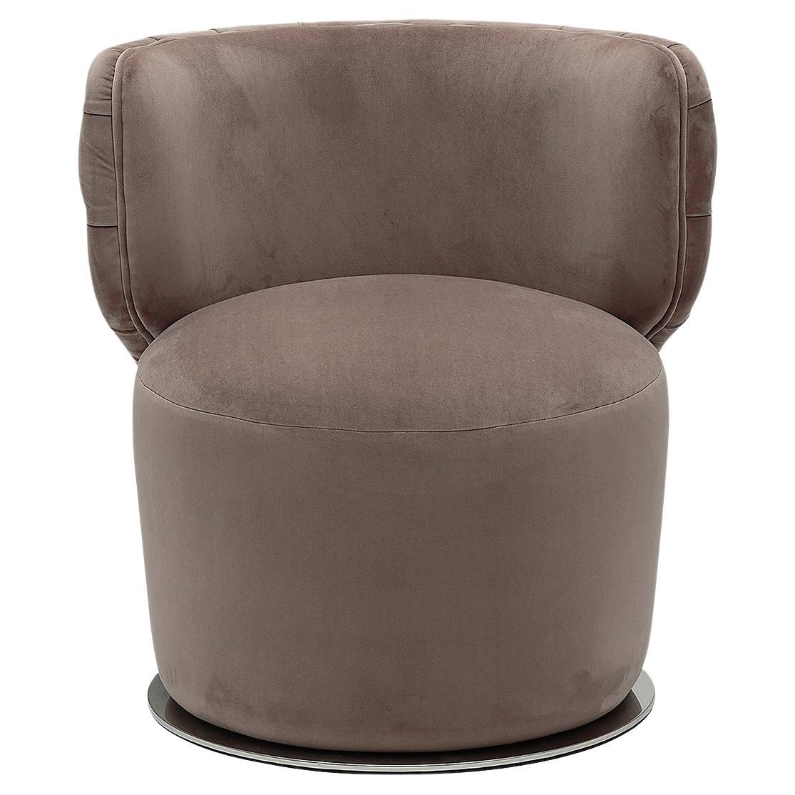 Poltrona girevole Seattle Brown di SM Living Couture
