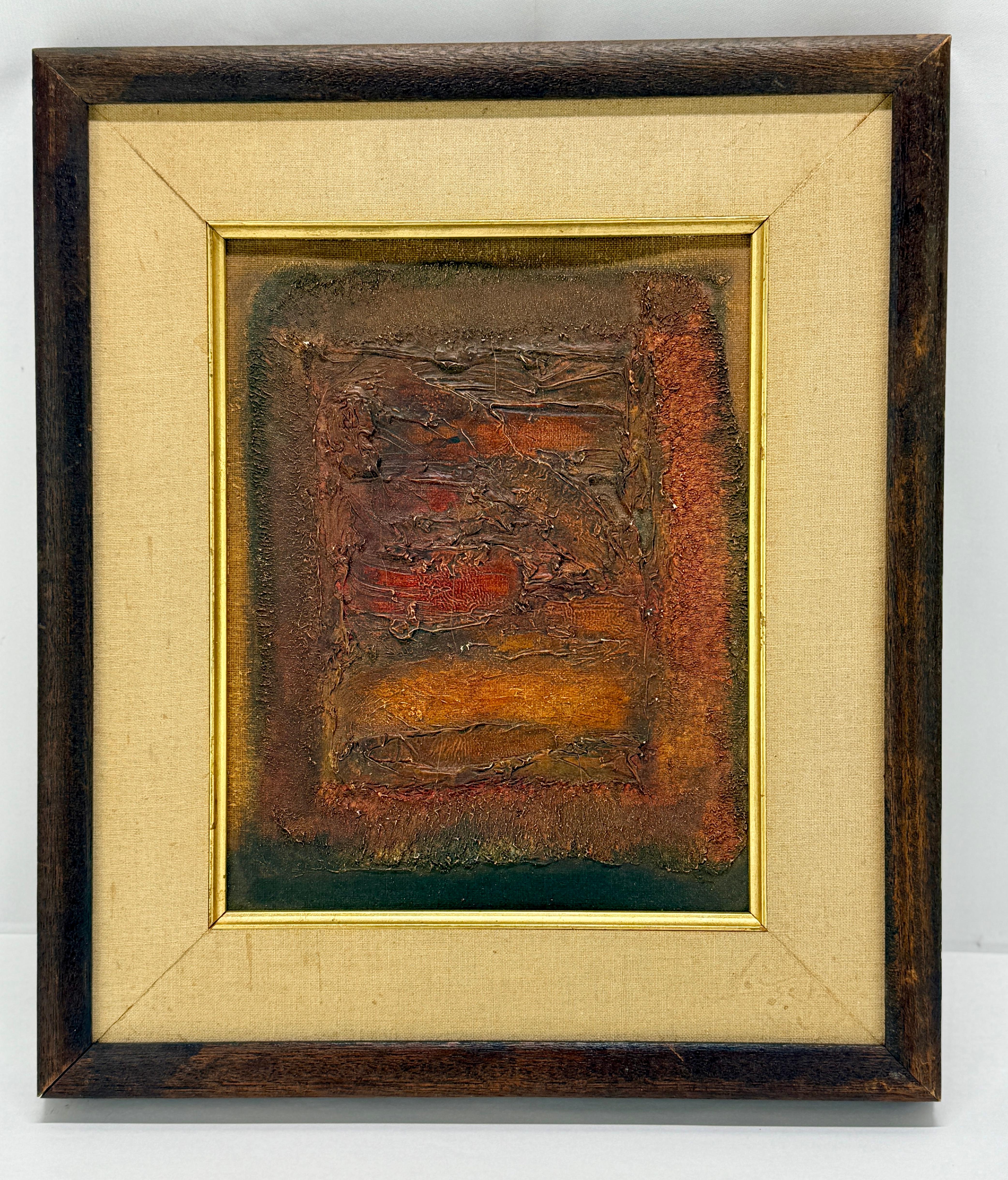 **Seattle School, Mid-Century Abstract Oil Painting on Canvas Panel, Titled 