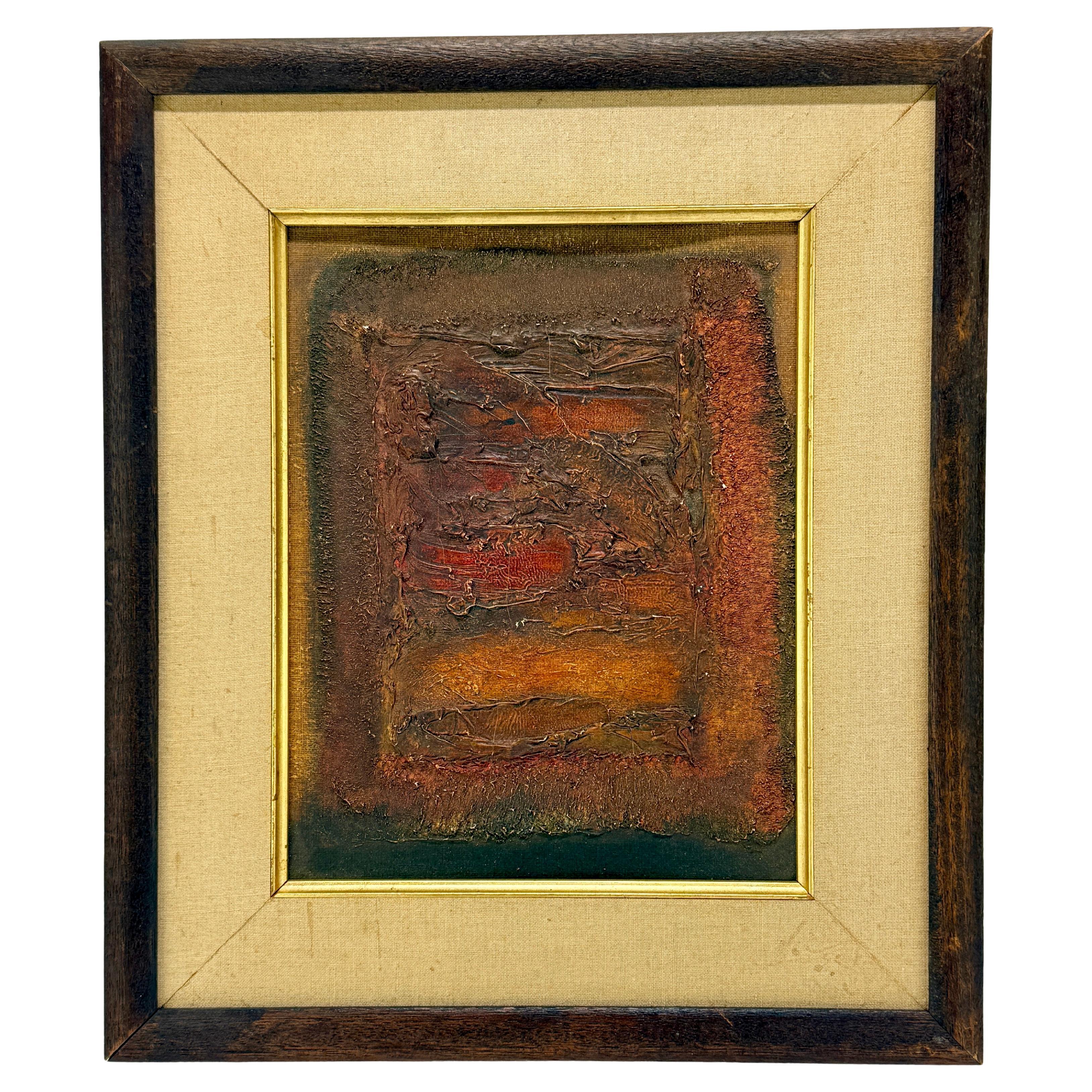 Seattle School, Mid-Century Abstract Oil on Canvas Panel "Labyrinth" circa 1960 im Angebot