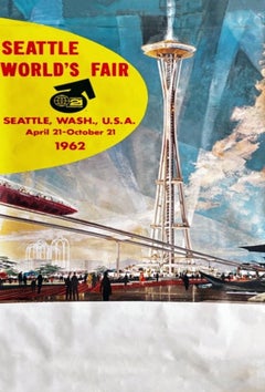 Affiche originale de l'Exposition universelle de Seattle, réalisée par Earle Duff, 1962