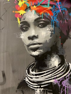 Niamey, Acrylic Painting on Canvas, Street Art Style, 2024