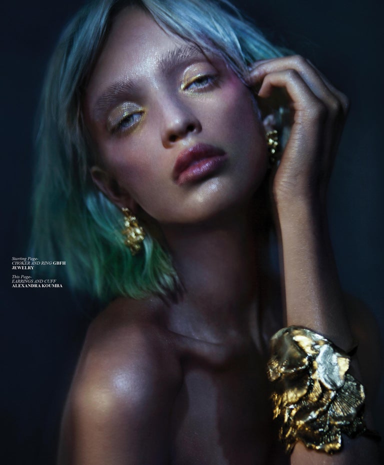 Seaweed Cuff in Gold Antique For Sale at 1stDibs