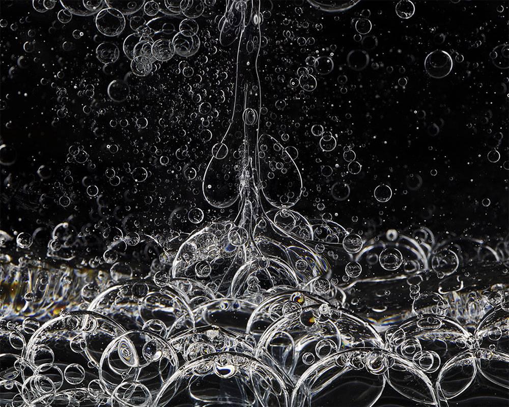 Gravity - Liquid 21 (Abstract Photography) - Black Black and White Photograph by Seb Janiak