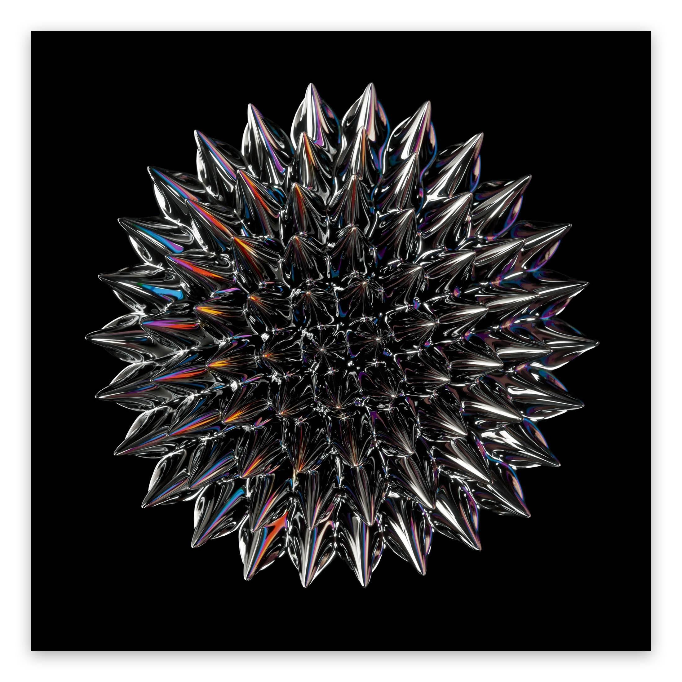 Magnetic radiation 02 (Abstract Photography)

Chromogenic print. Edition 1/5.

In his Magnetic radiation series, Janiak reveals the hidden world of magnetism by photographing ferrofluids. A ferrofluid is a liquid substance magnetized through the