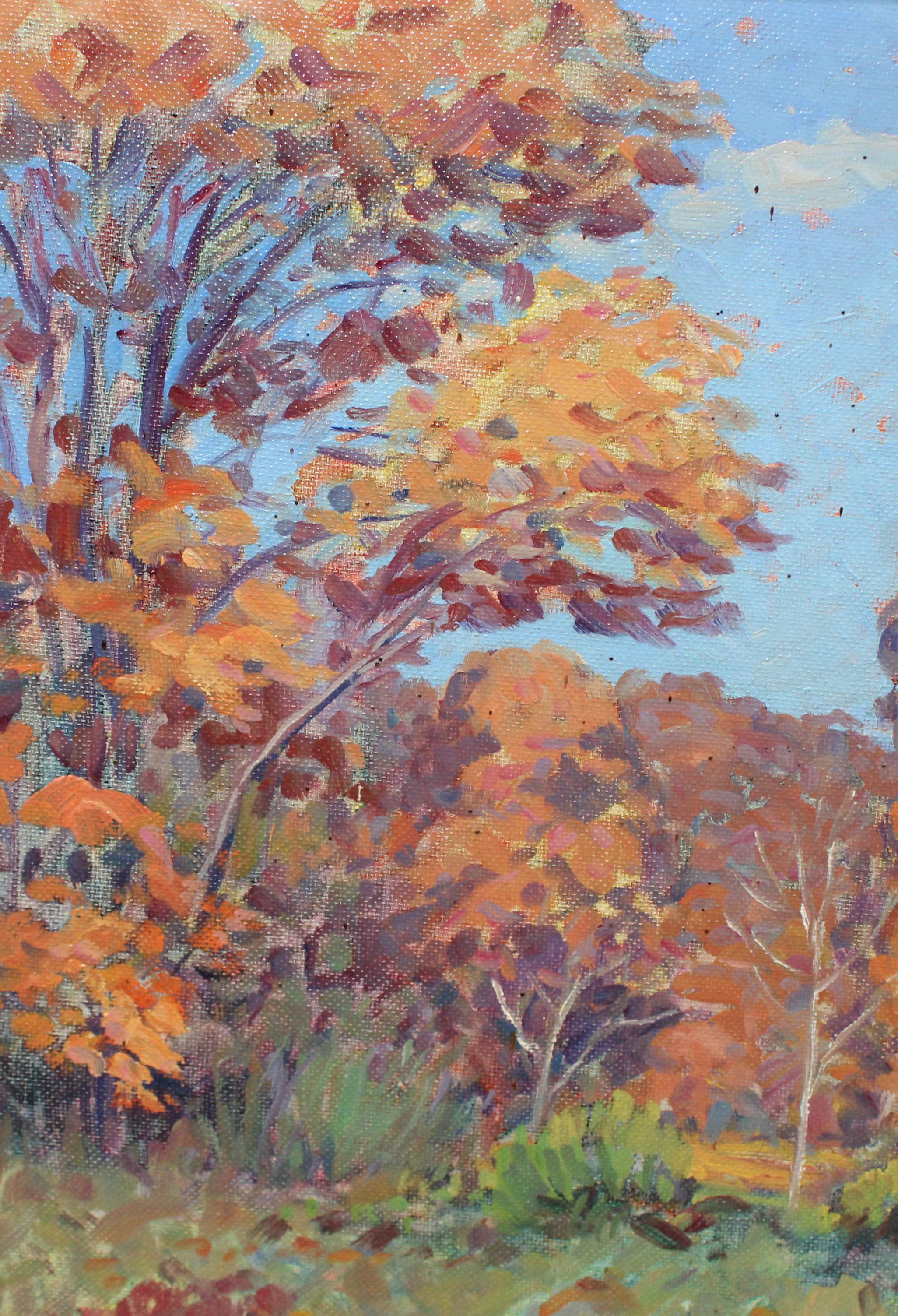 Óleo sobre panel - Paisaje con figura For Sale 1