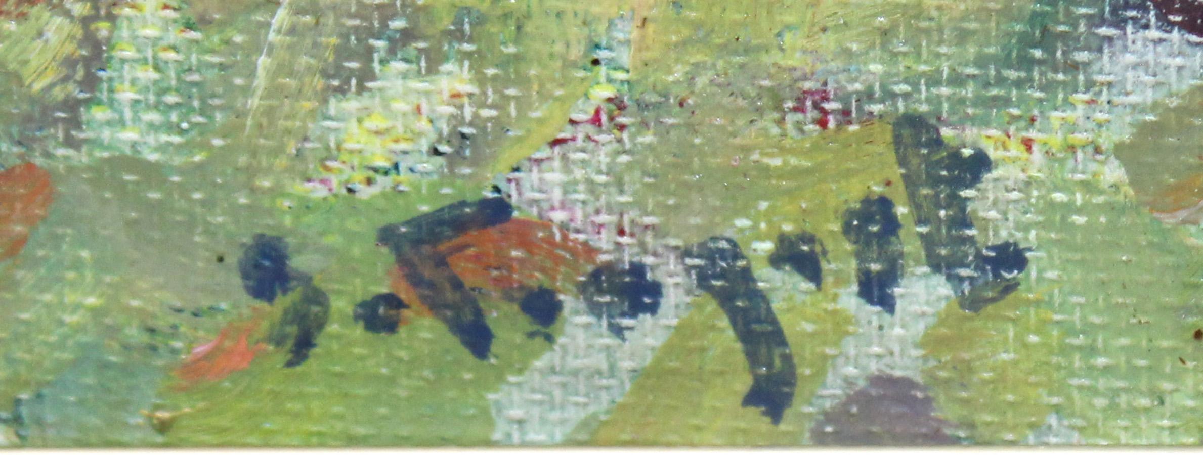 Óleo sobre panel - Paisaje con figura For Sale 3