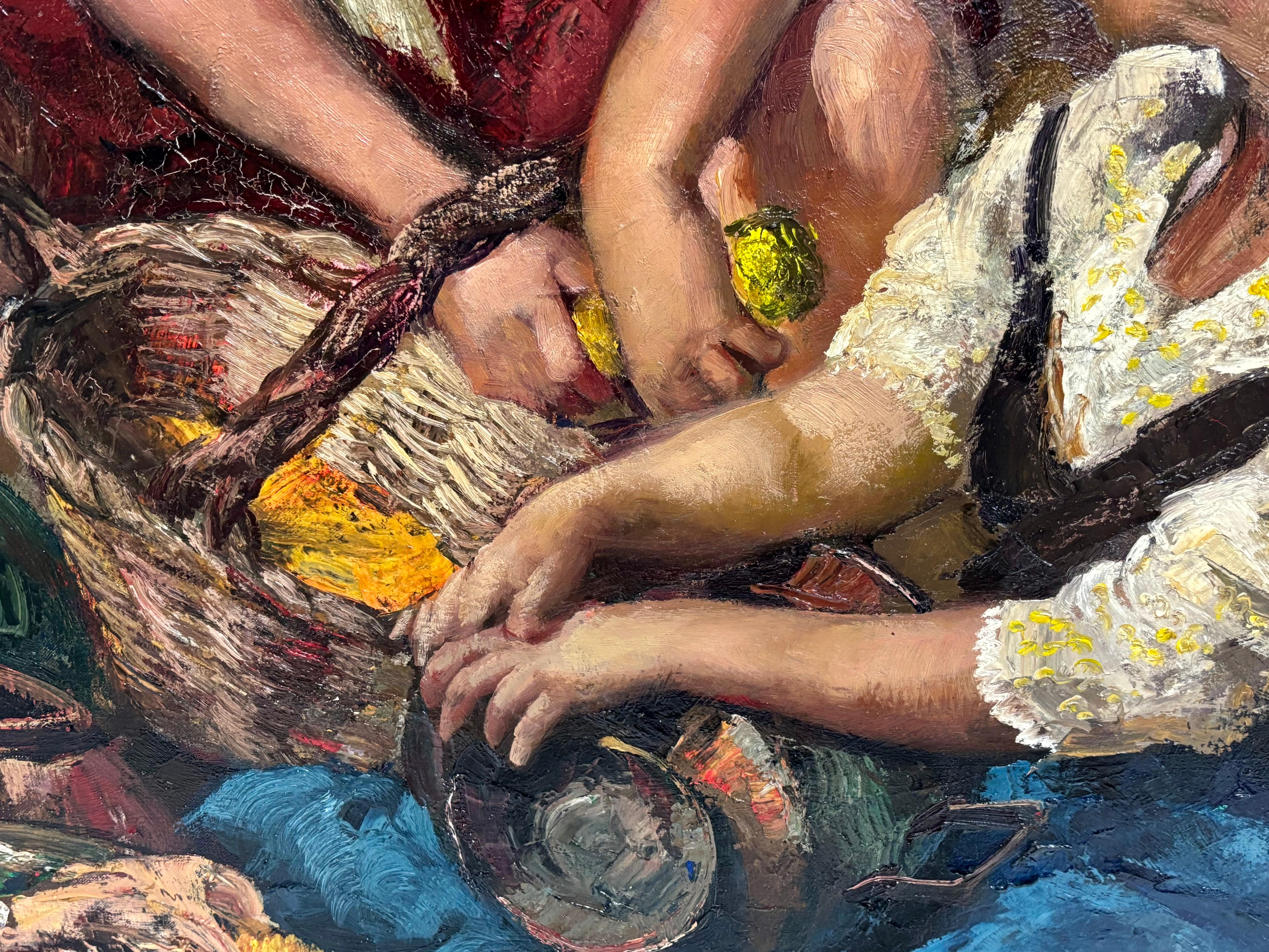 Óleo sobre tela - Desgranando maíz en venta 1