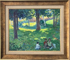 Paisaje con Figuras óleo sobre tabla pintura España arte europeo