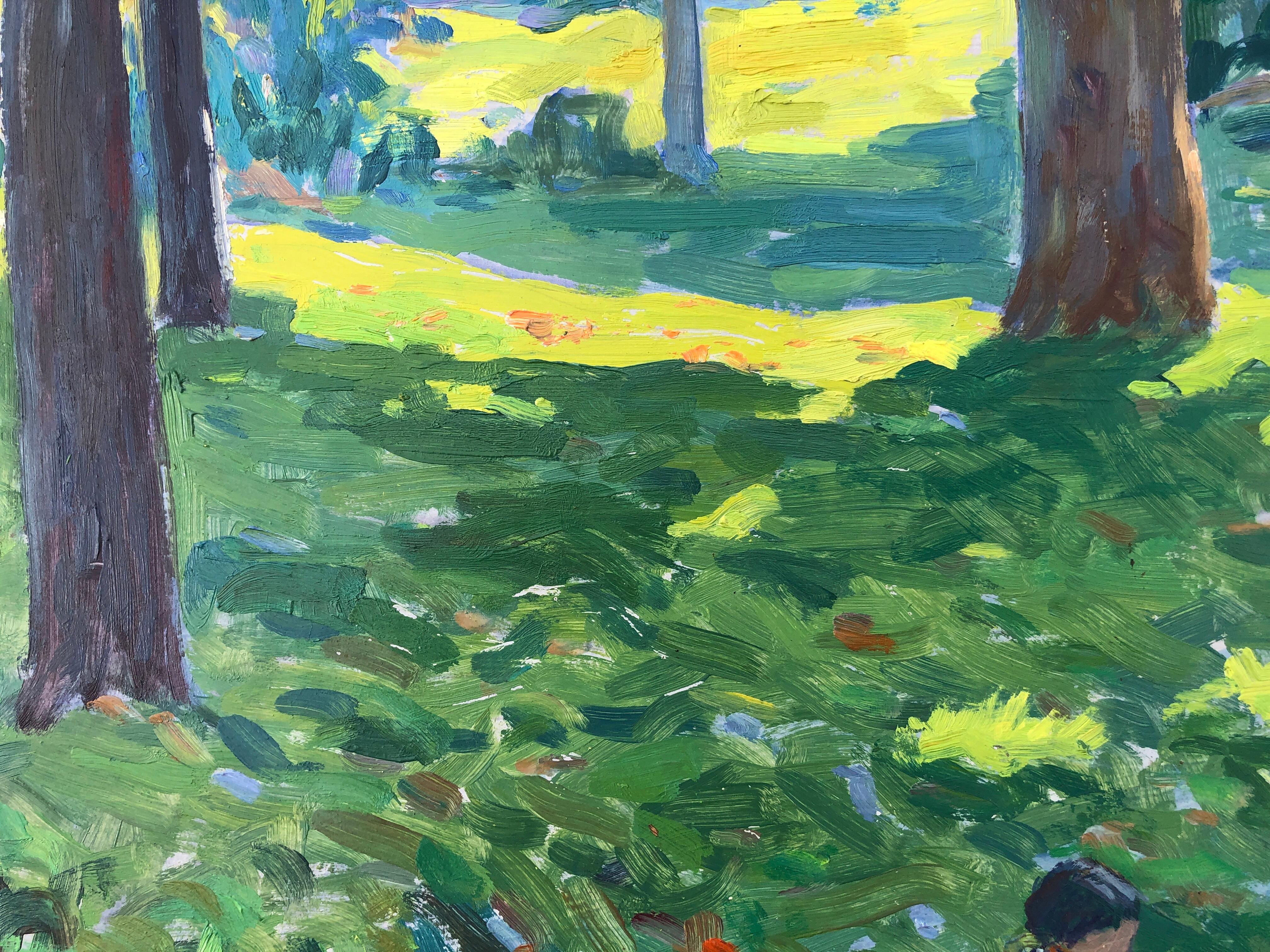Paisaje con Figuras óleo sobre tabla pintura España arte europeo en venta 2