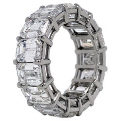 Sebastian Bernard 15.51 Ct Emerald Cut Platinum Eternity Ring 'Single Caraters'