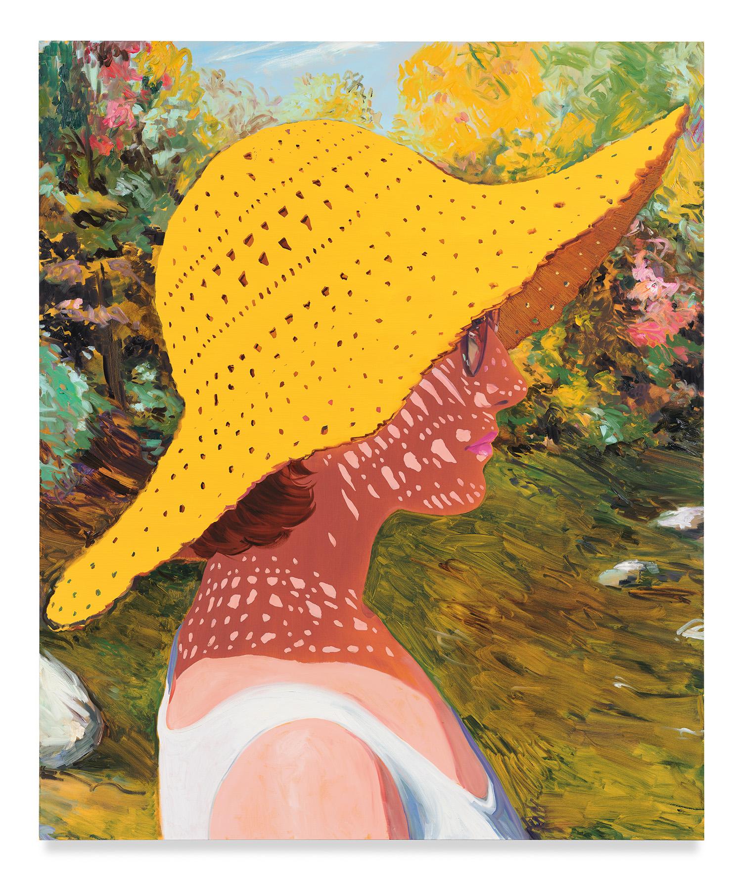 Sebastian Blanck Portrait Painting - Isca (Sun Hat Profile)