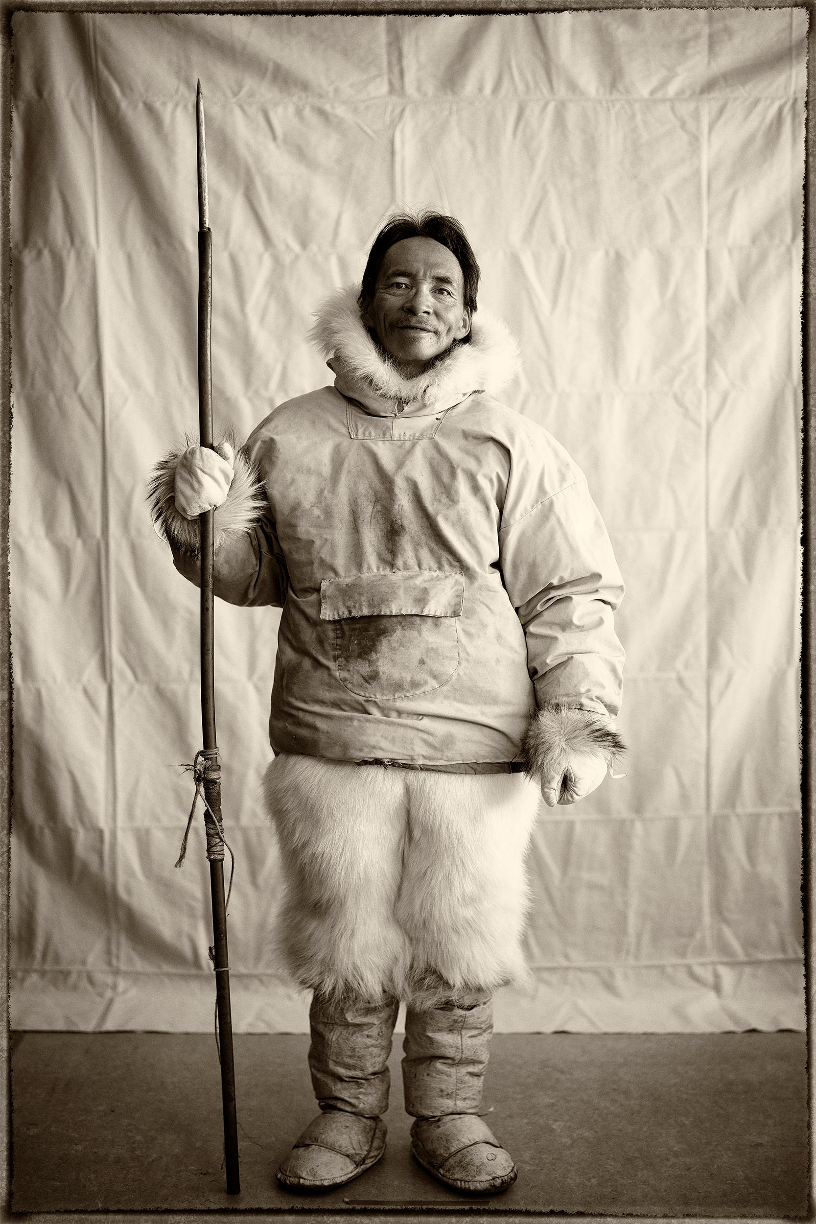 Sebastian Copeland Black and White Photograph - Inughuit Hunter I - Greenland