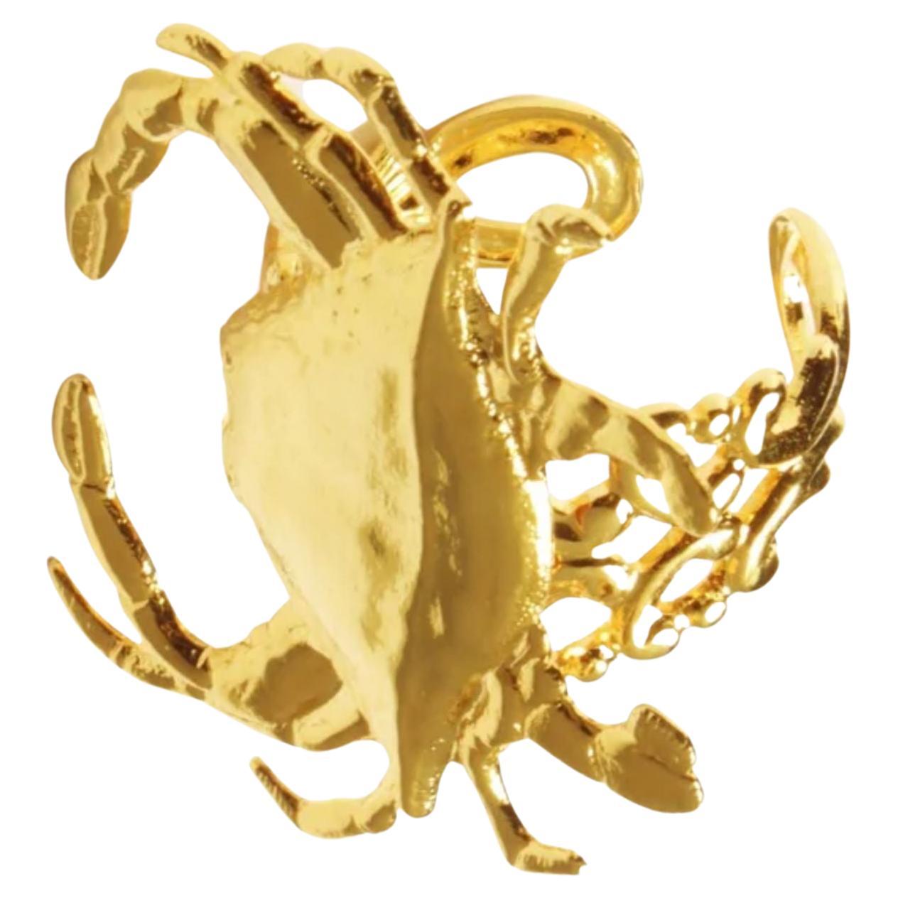 Sebastian Crab Ring in 24K Yellow Gold For Sale