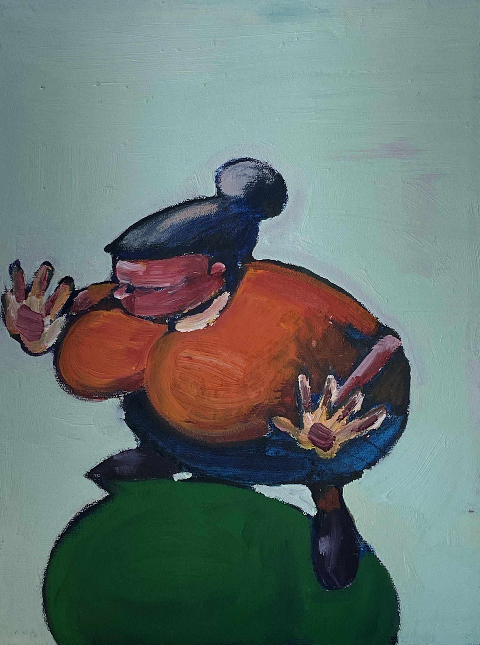 Sebastian Gross-Ossa (Américain, né en 1966)
Sans titre, 2000
Huile sur toile
14 1/8 x 11 pouces (35 x 28 cm)
Signé et daté au verso
