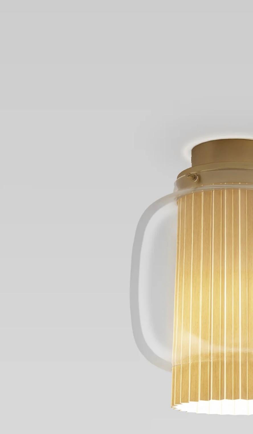 Steel Sebastian Herkner Manila C Pe Golden Matte-Beige Celling Lamp For Parachilna For Sale