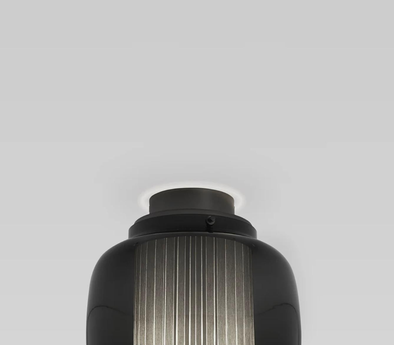 Mid-Century Modern Sebastian Herkner Manila C Pe Graphte Matte-Grey Celling Lamp For Parachilna en vente