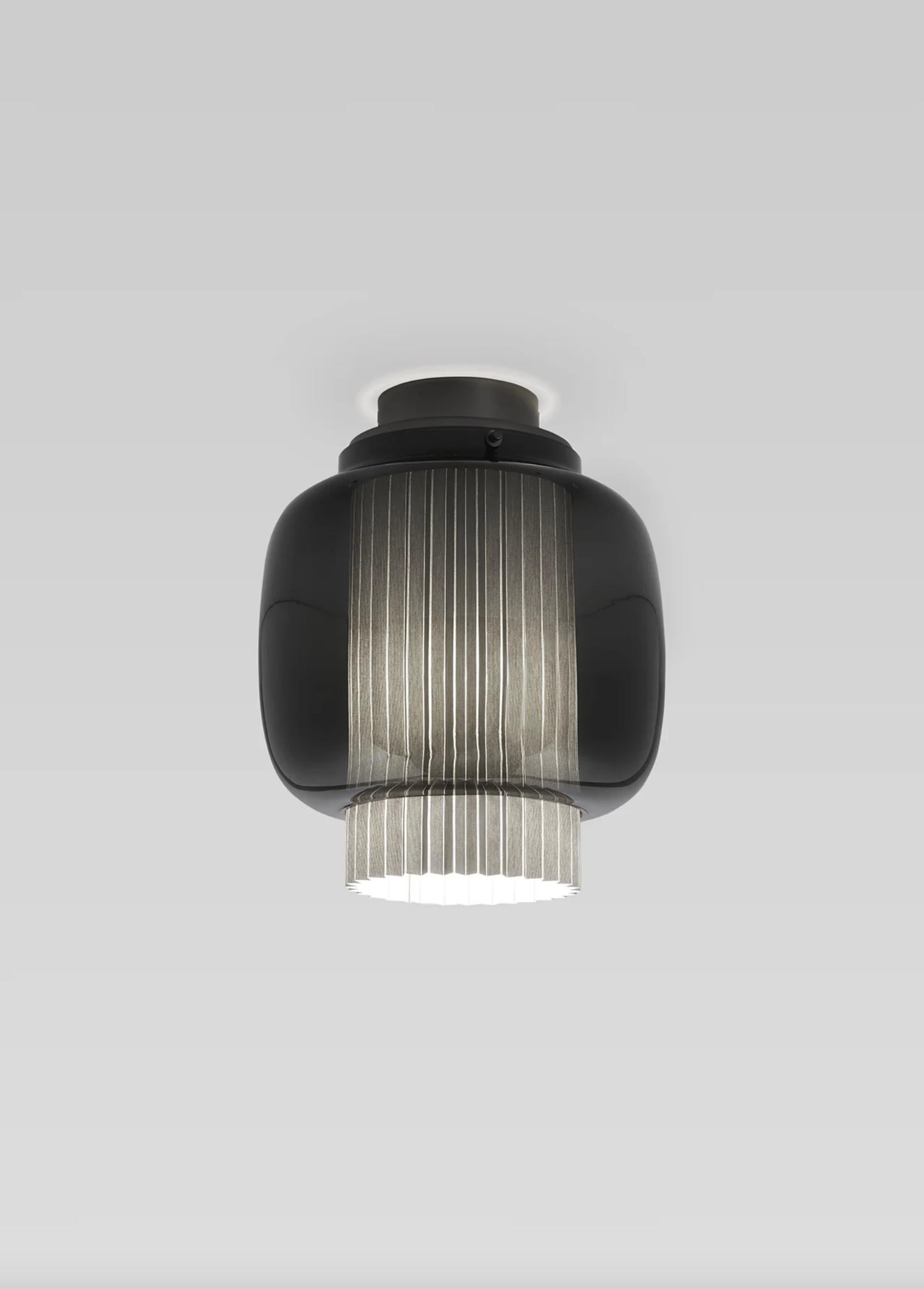 Espagnol Sebastian Herkner Manila C Pe Graphte Matte-Grey Celling Lamp For Parachilna en vente