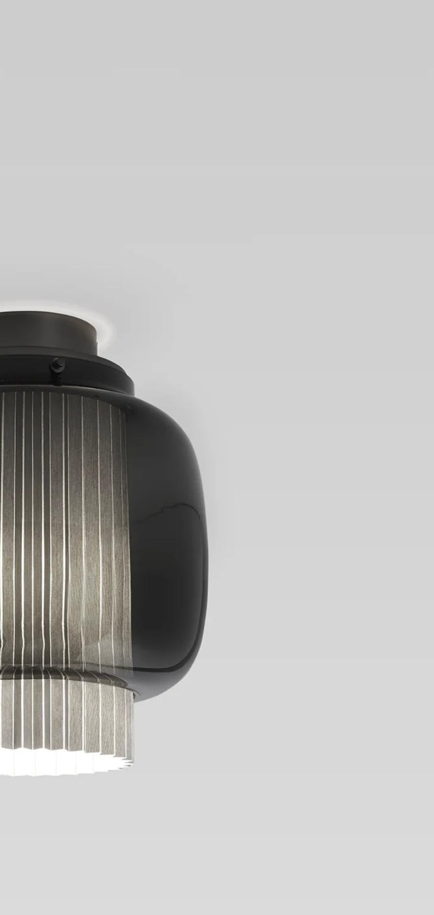 Acier Sebastian Herkner Manila C Pe Graphte Matte-Grey Celling Lamp For Parachilna en vente