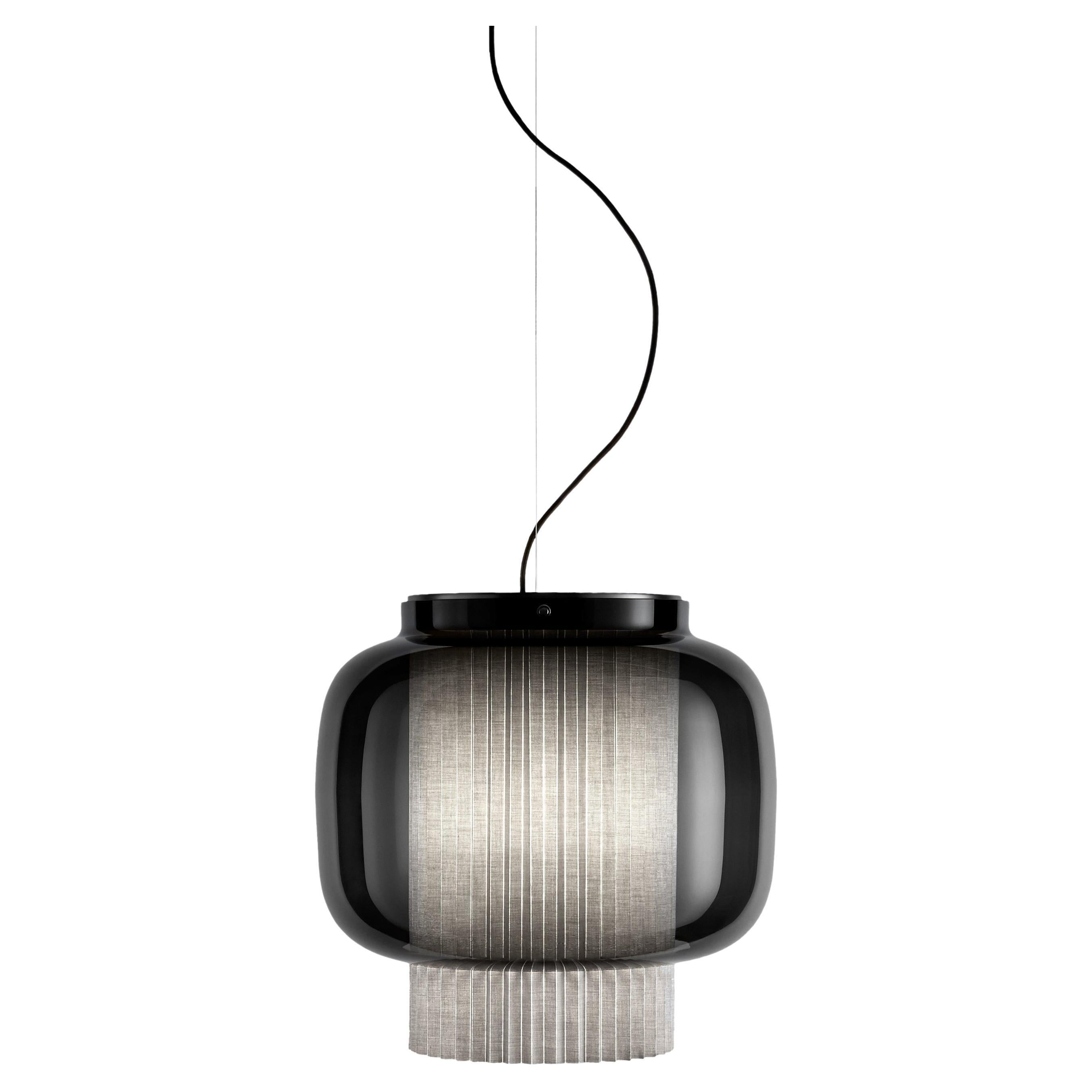 Sebastian Herkner Manila T GR Graphite Grigio Opaco Tessile Nero Diffusore in vetro in vendita