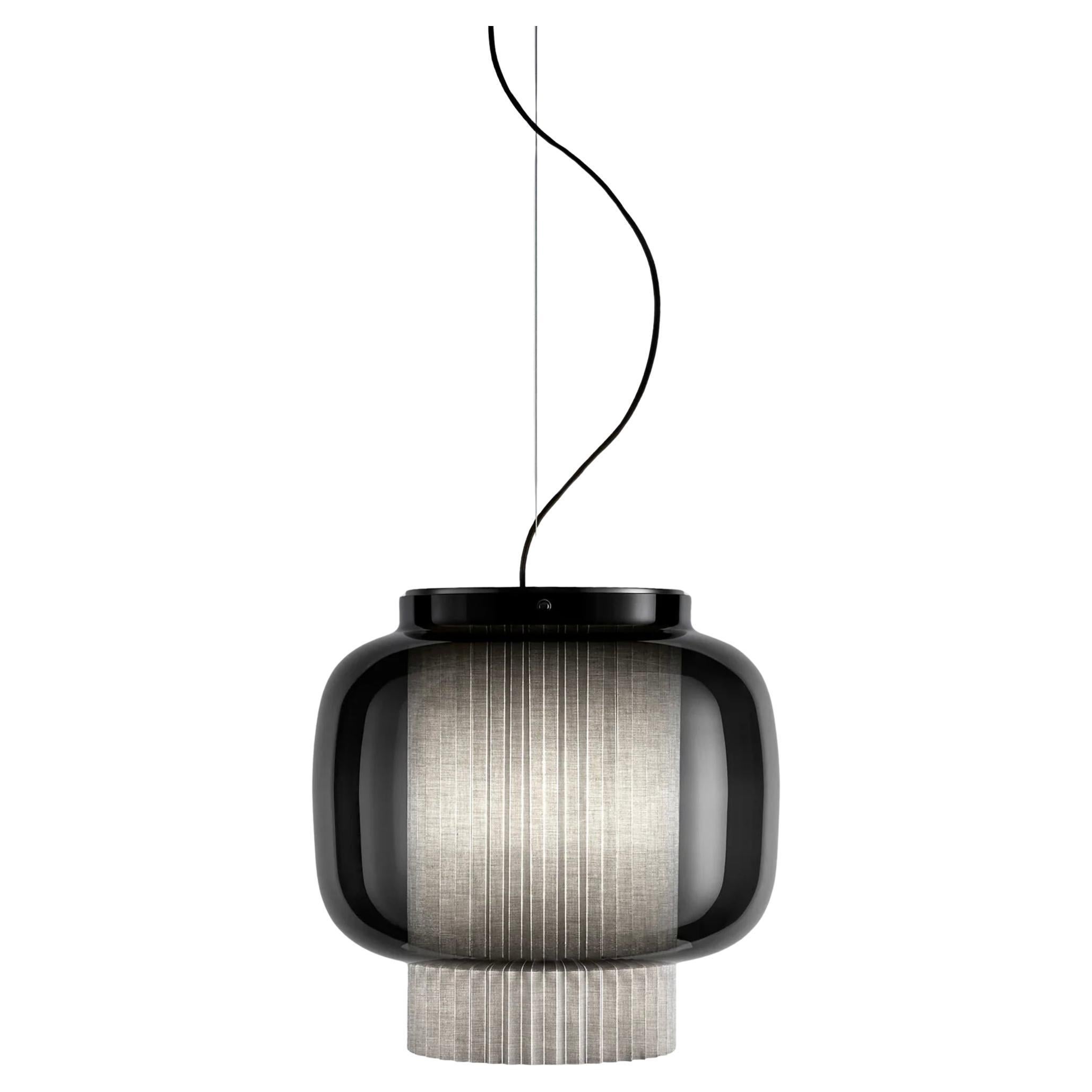Sebastian Herkner Manila T Pe Grey Textile Suspension Lamp For Parachilna