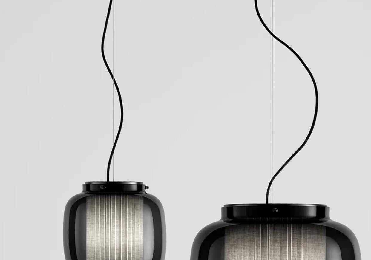 Mid-Century moderno Sebastian Herkner Set of Two Manila T Pe Suspension Lamp For Parachilna in vendita