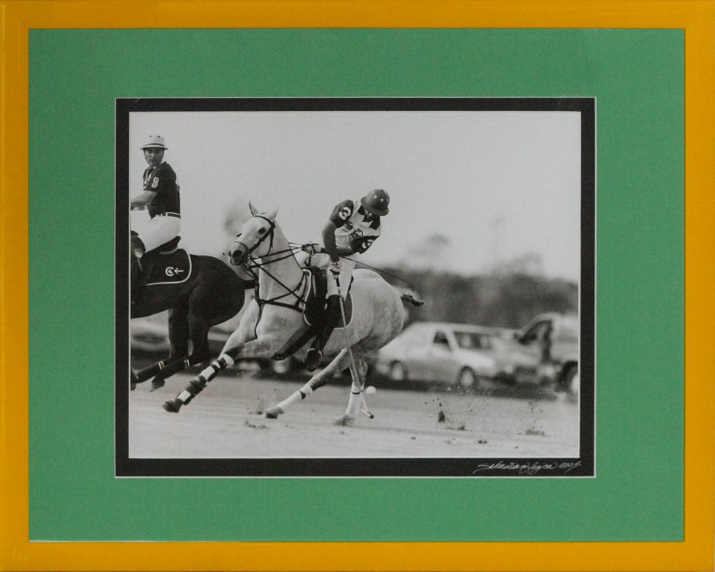 'Polo Match' c2001 B&W Framed Photo by Sebastian Lezica of Argentina