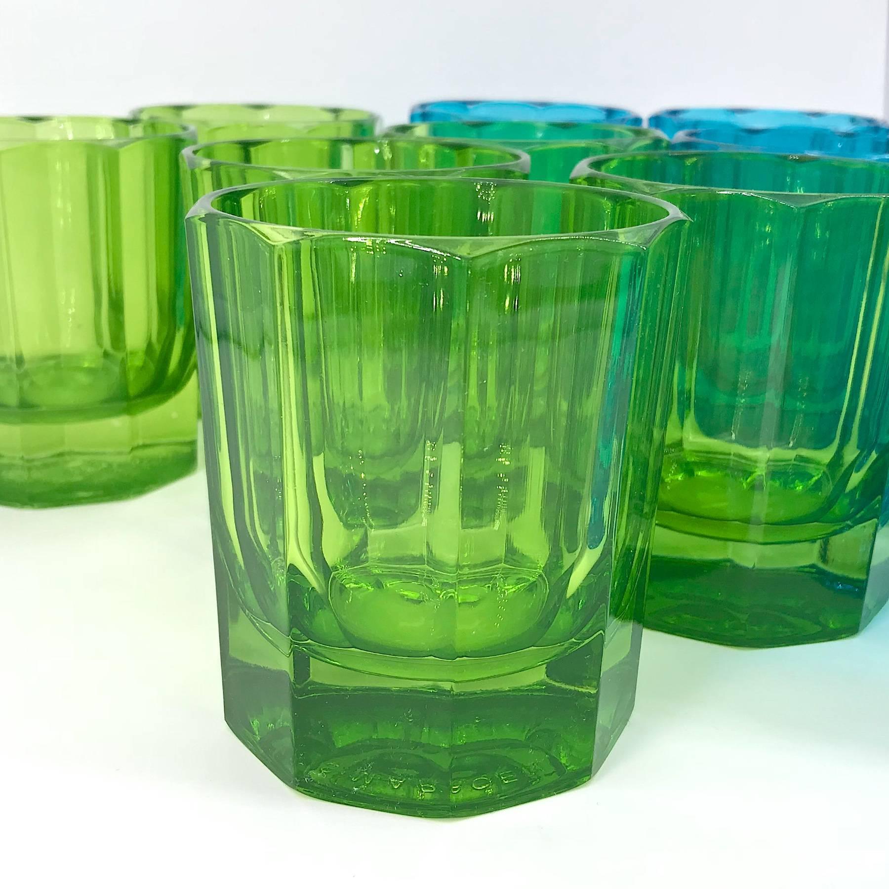 Sebastian Marcen Facettierte farbige Glas Highball Whiskey Gläser Becher:: 11 (Moderne der Mitte des Jahrhunderts)