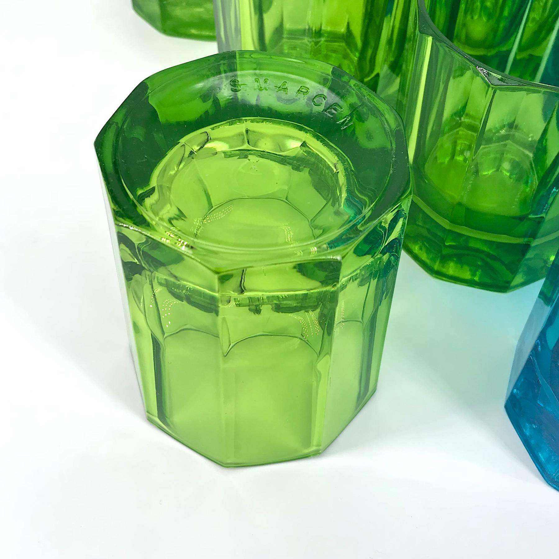 Sebastian Marcen Facettierte farbige Glas Highball Whiskey Gläser Becher:: 11 im Zustand „Gut“ in Hyattsville, MD