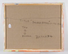 Abstract Surrealist 'Double Entry on the Plane' Oil Painting 1970s