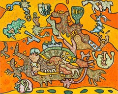 Bottom of Summer Oceans, Abstract Surrealist Painting