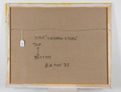 Twinning Stars, Abstract Surrealist Oil Painting 1970s