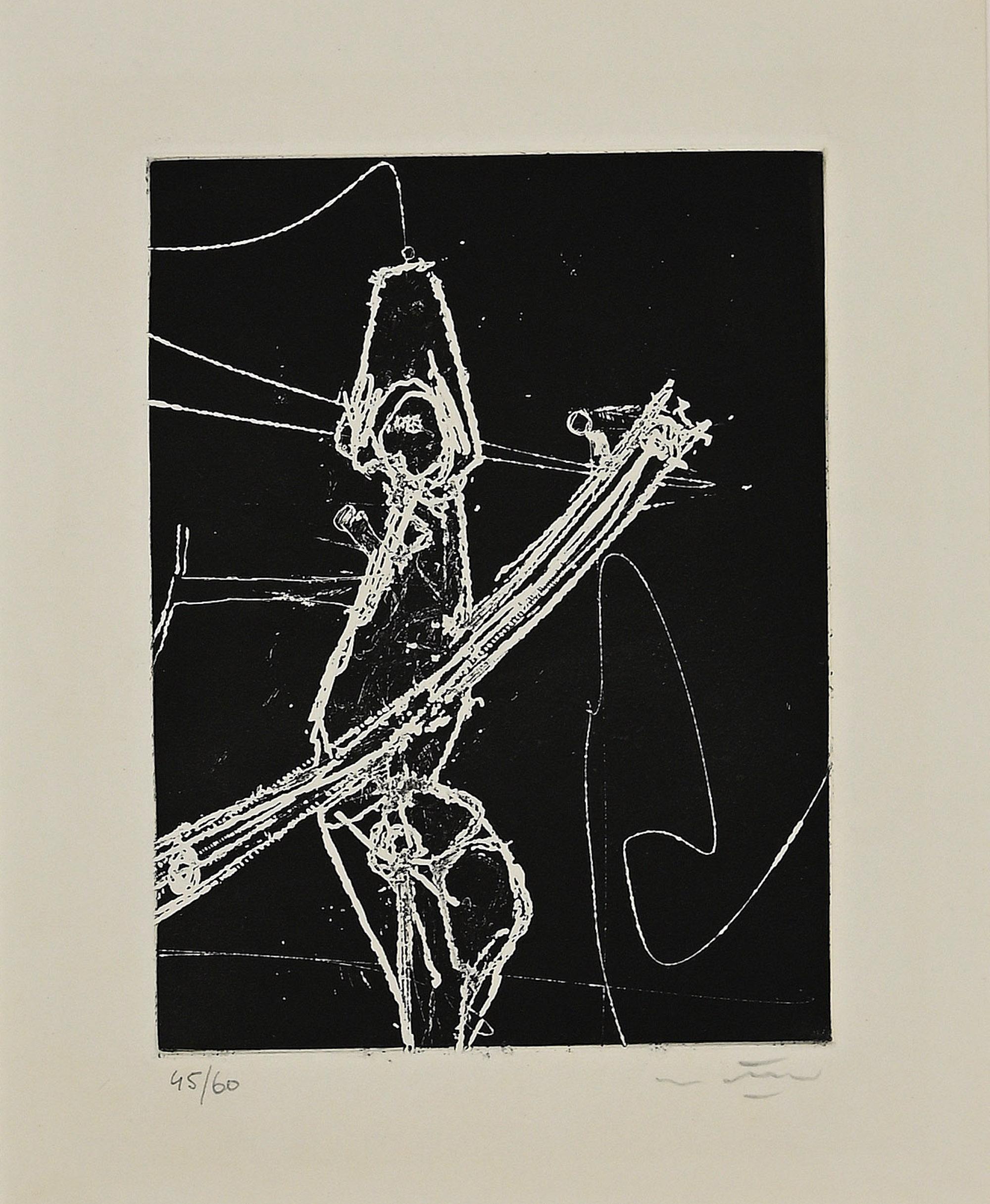 F.S.A.V. - Original Etching and Aquatint by Sebastian Matta - 1965