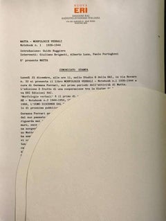 Matta Entretiens Morphologiques Notebook N°1, 1936-1944