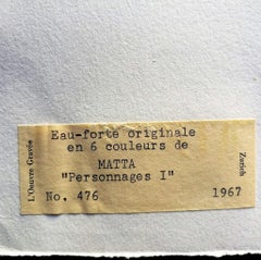Personnages I - Lithograph by S. Matta - 1967