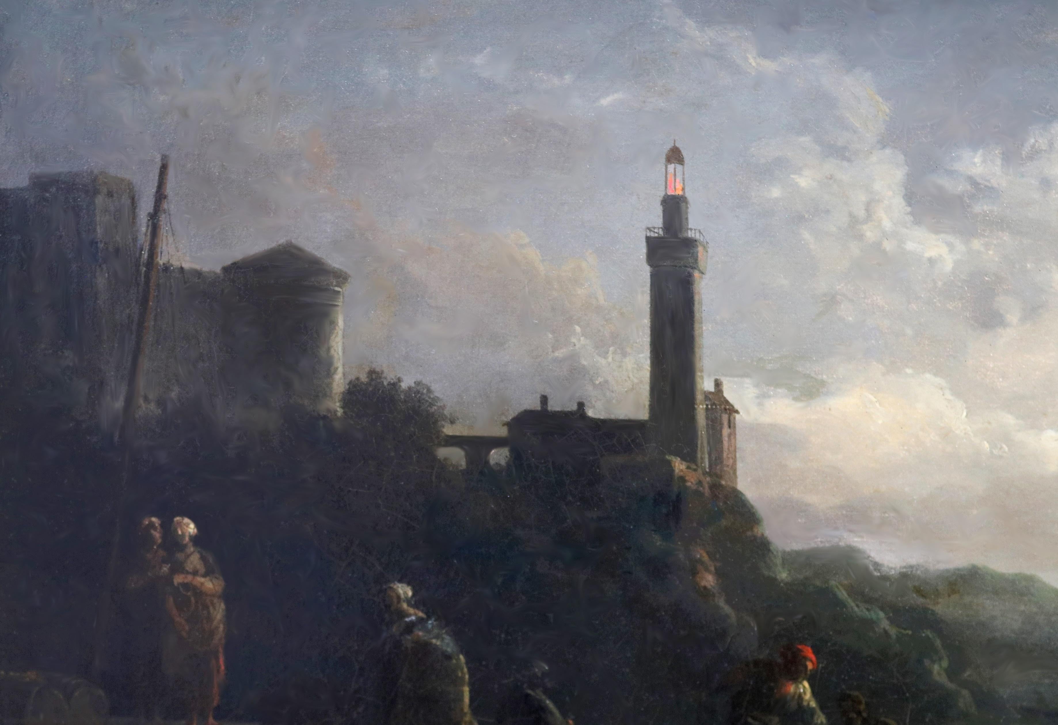Galleons by Moonlight - 19th Century English Oil Painting Seascape at Full Moon 6