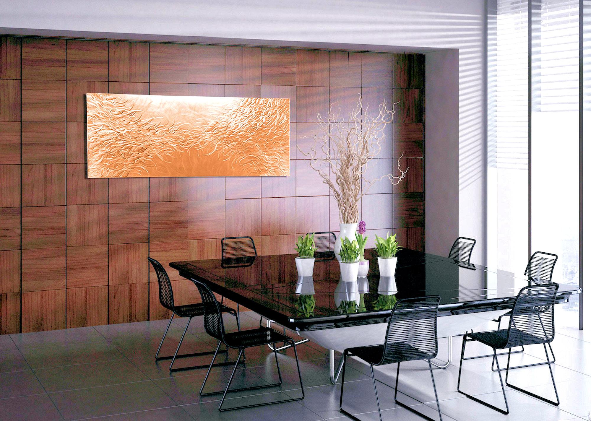 Contemporary Modern Copper Wall Art, Abstract Transitional Modern, Sebastian R - Sculpture by Sebastian Reiter