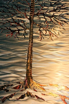 Metal Tree Modern Landscape Original Copper Metal Wall Art Sebastian Reiter