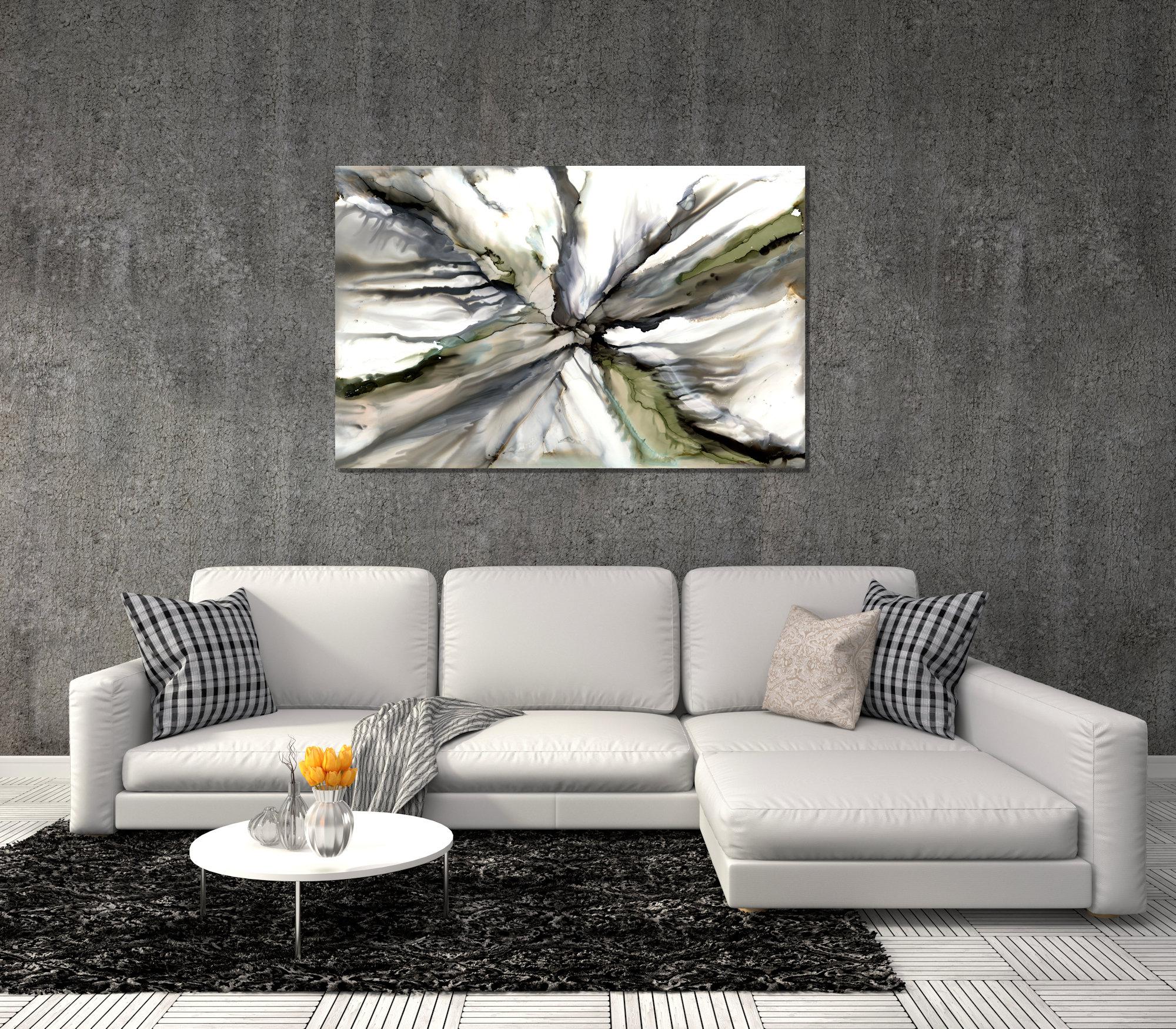 Metal Wall Art, Contemporary Painting, Modern Abstract Print on Metal, Sebastian For Sale 1