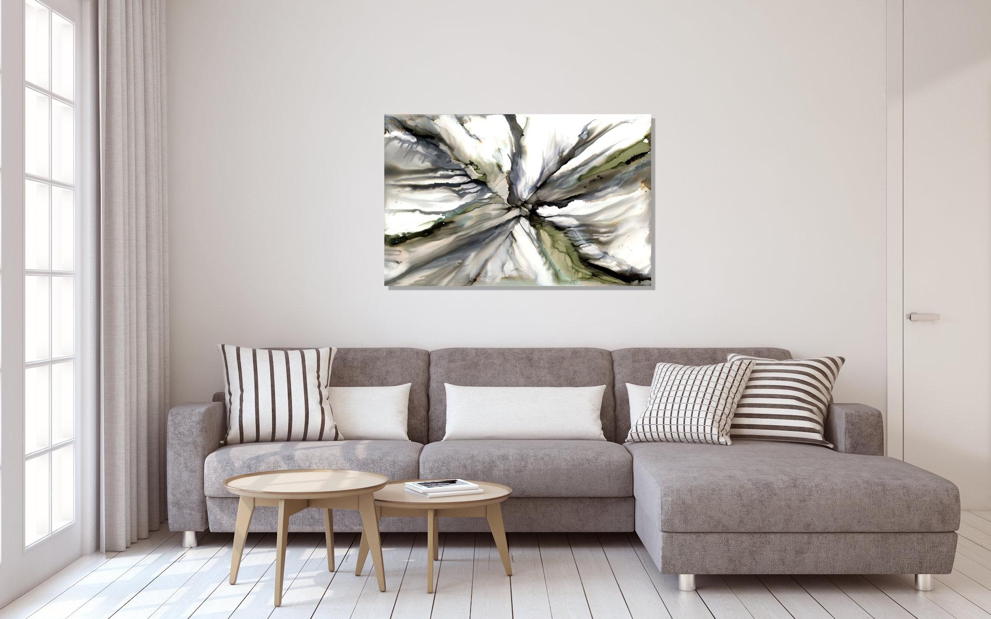 Metal Wall Art, Contemporary Painting, Modern Abstract Print on Metal, Sebastian For Sale 2