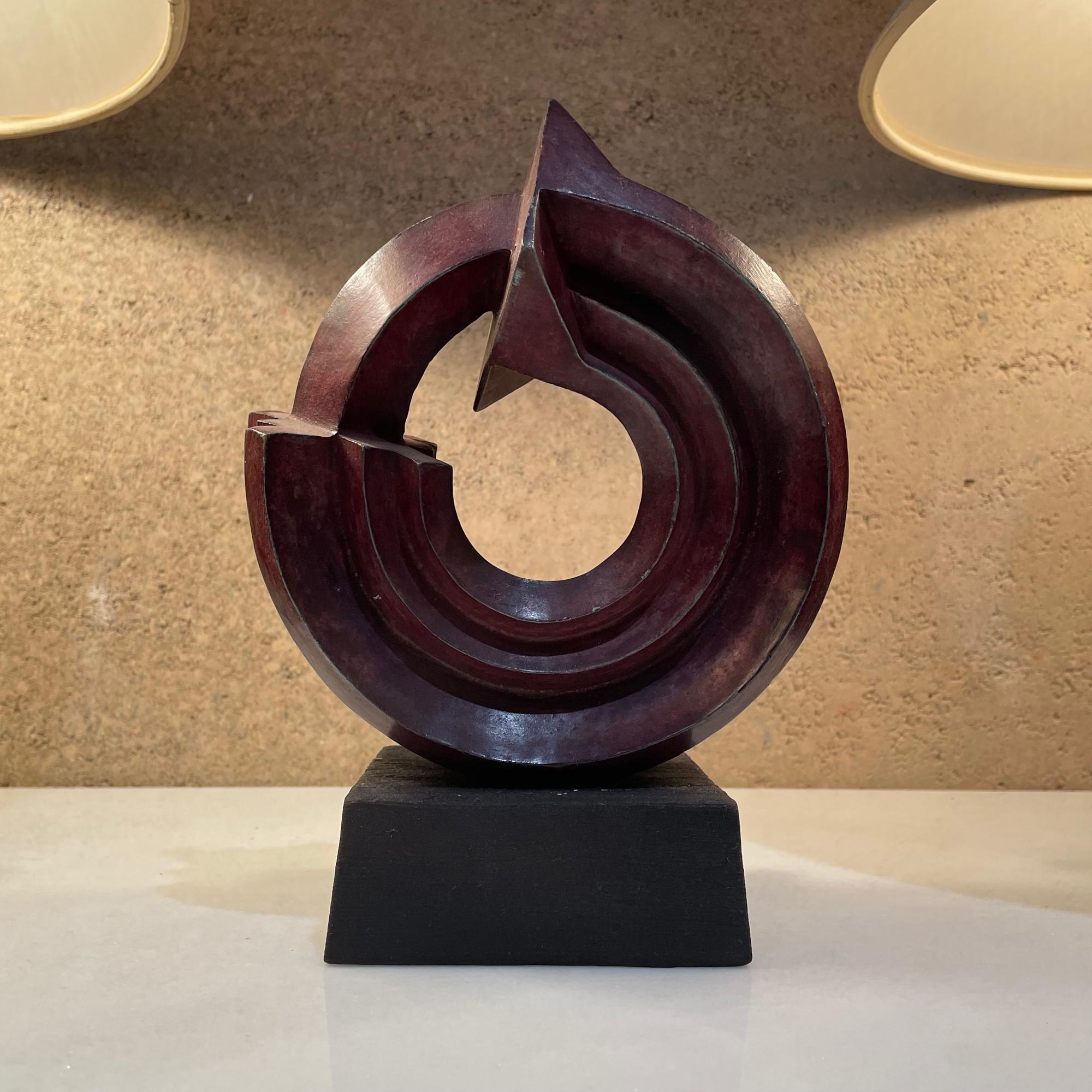 Ambianic presents:
Modern abstract sculpture by Sebastian internationally known sculptor born Enrique Carbajal González from Mexico. 
Sculpture is signed and numbered SEBASTIAN 2003 160/750. Refer to our image.
Patinated bronze red patina mounted
