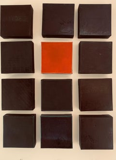 "12"  Komposition von 12 5" X 5" Gemälden in Öl auf Leinwand