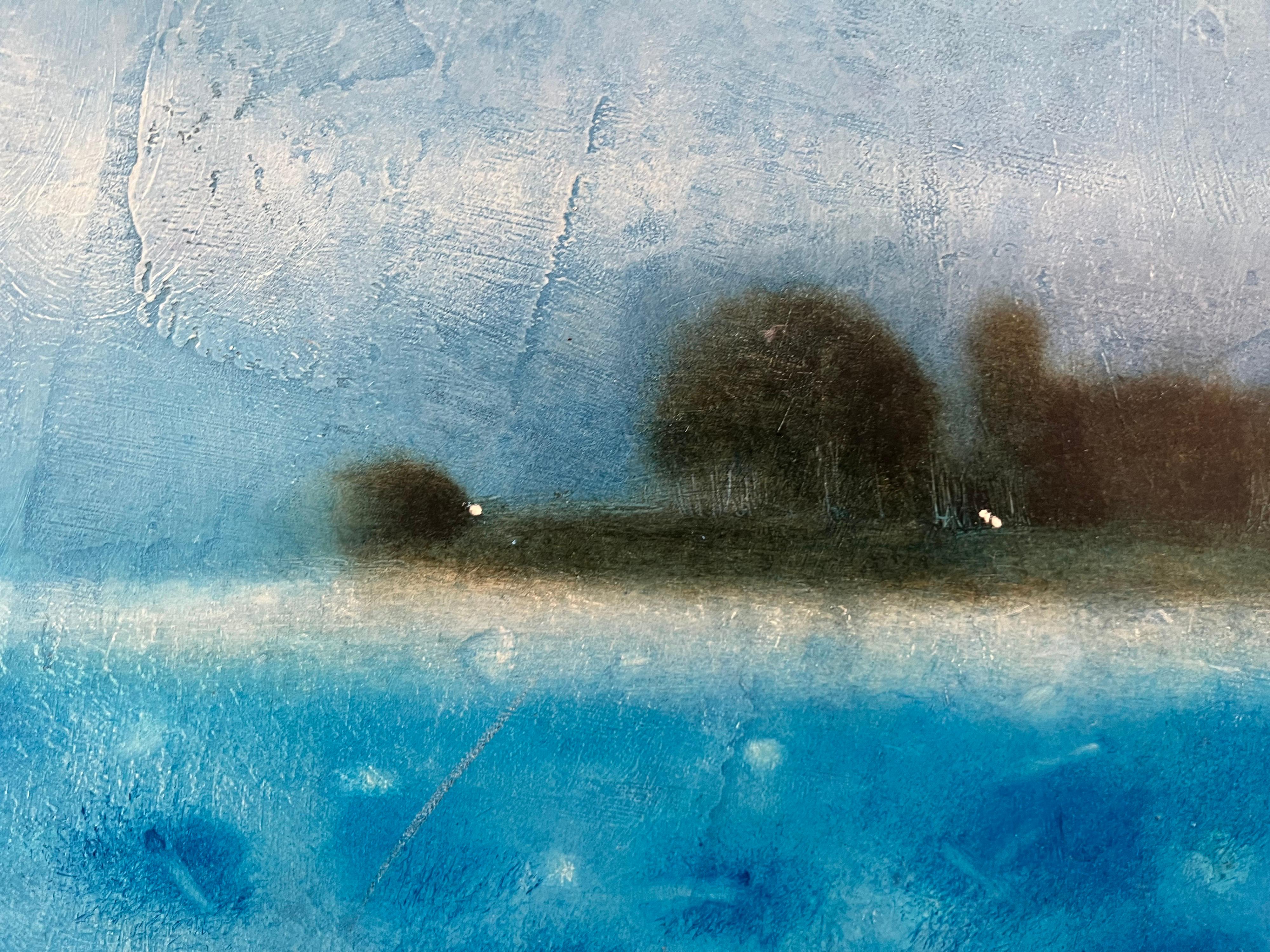 Cargo – Öl auf Leinwand. Gemälde spielt mit dem Auge – ein Trick fürs Auge 28 x 48 – Painting von Sebastian Spreng