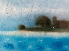 Blaue Fracht - Öl auf Leinwand. Die Malerei spielt dem Auge einen Streich 28 x 48