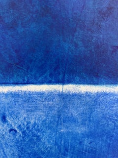 Distant Lights 30 X 30 Tiefes Blau, Öl auf Leinwand