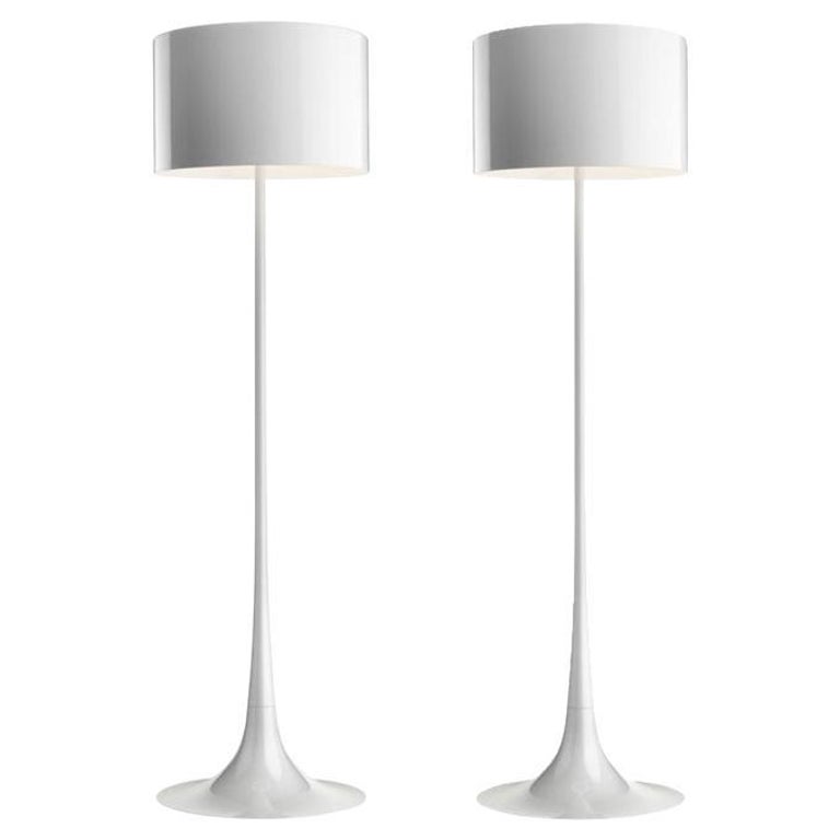Sebastian Wrong Flos Spun Pair Floor Lamps Shiny White Finish Space Age  Design For Sale at 1stDibs | flos age
