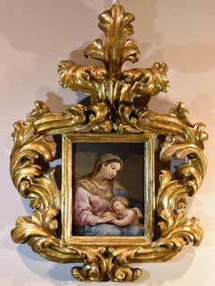 Madonna Child Conca 17/18th Century Paint Oil on copper Old master Roman school