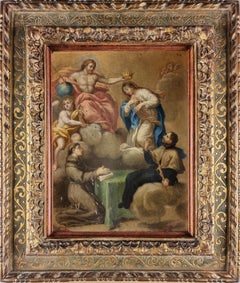 Coronation of the Virgin, oil on copper, circle of Sebastiano Conca